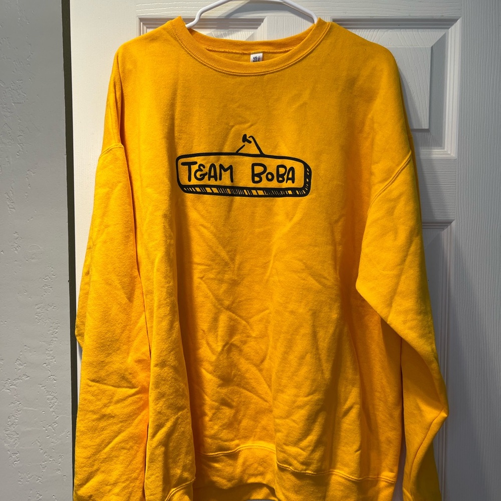 TEAM BOBA Peanuts Style Yellow Sweater